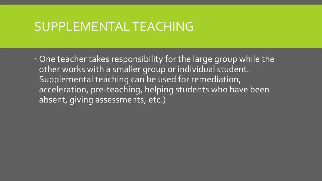 supplemental teaching
