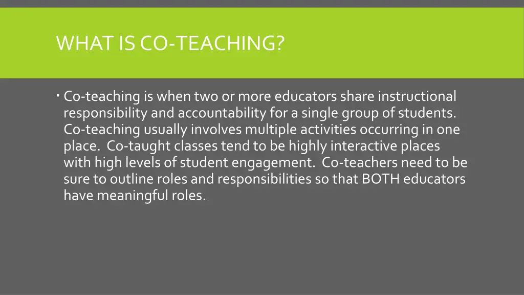 what is co teaching