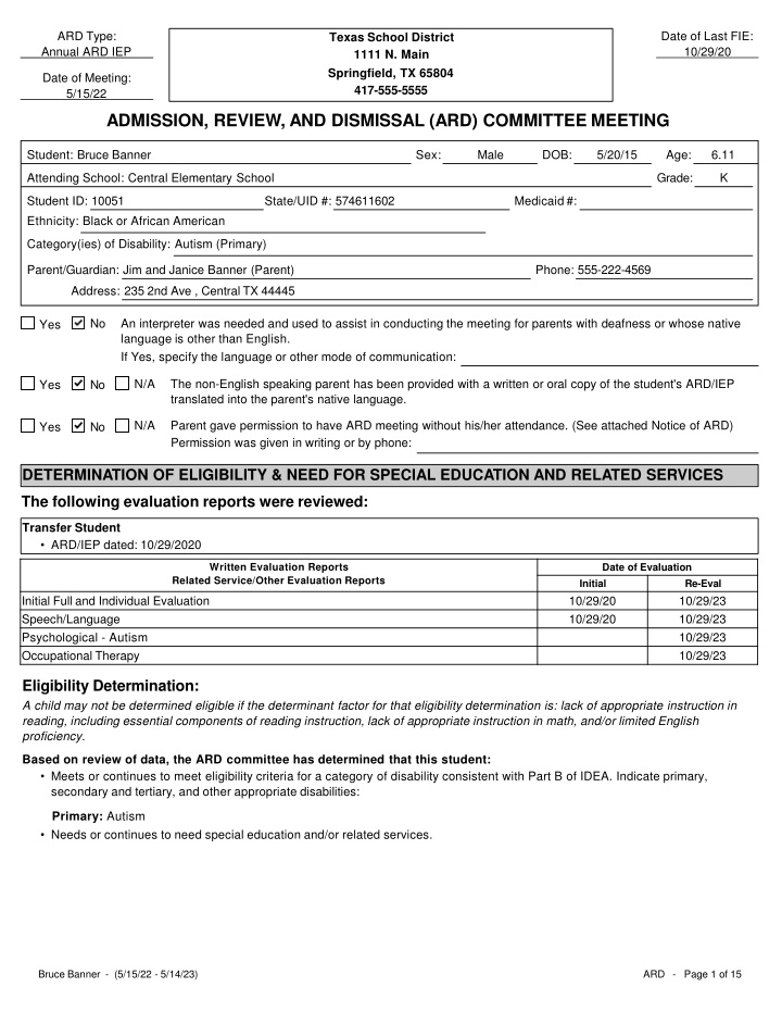 ard type annual ard iep
