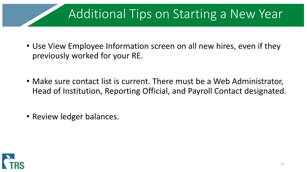 additional tips on starting a new year