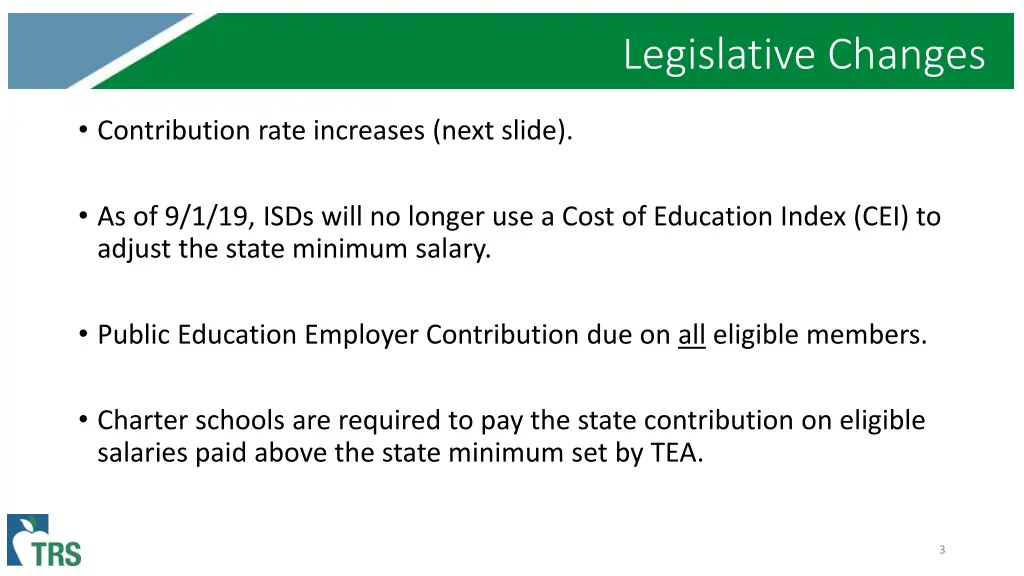 legislative changes