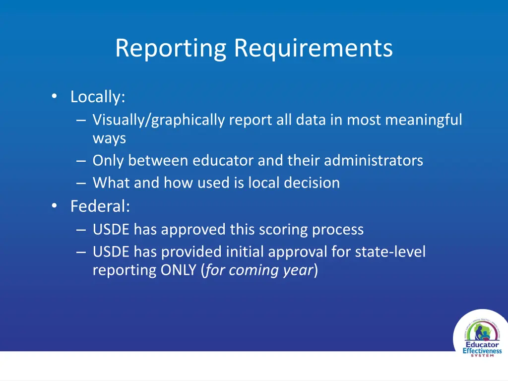 reporting requirements
