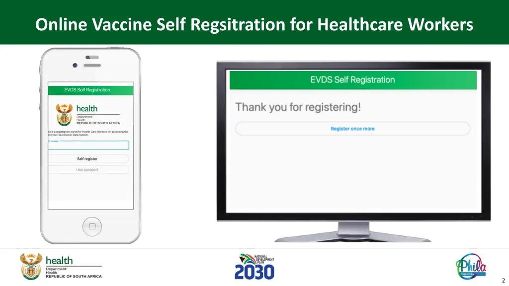 online vaccine self regsitration for healthcare