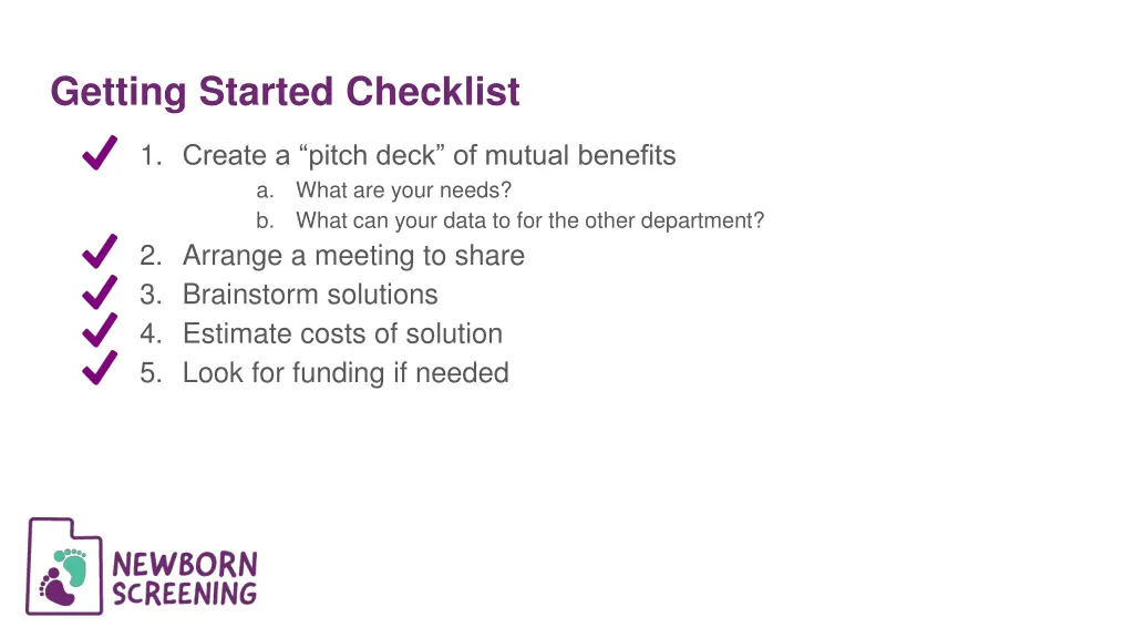 getting started checklist
