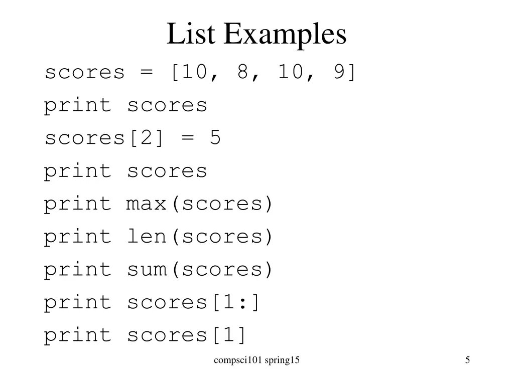 list examples