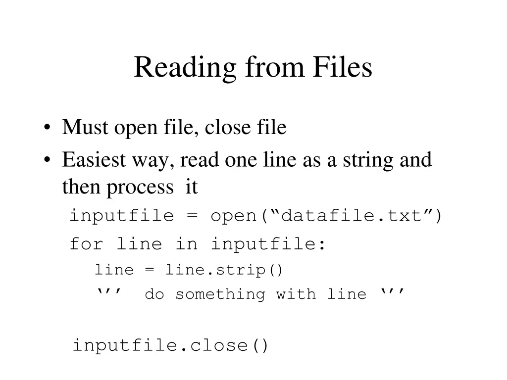 reading from files