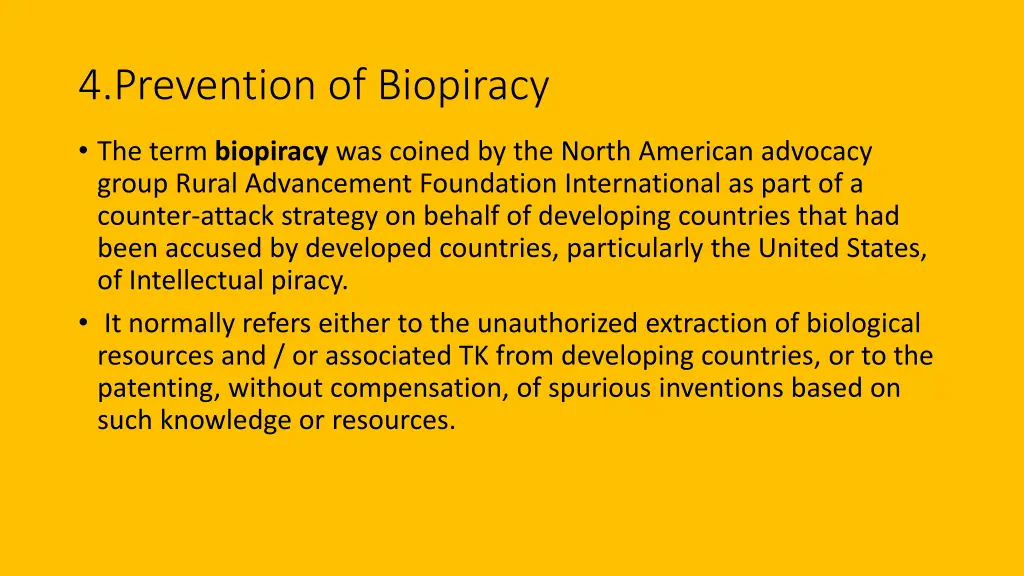 4 prevention of biopiracy