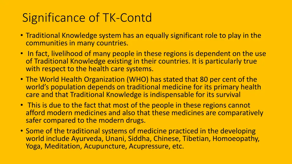 significance of tk contd