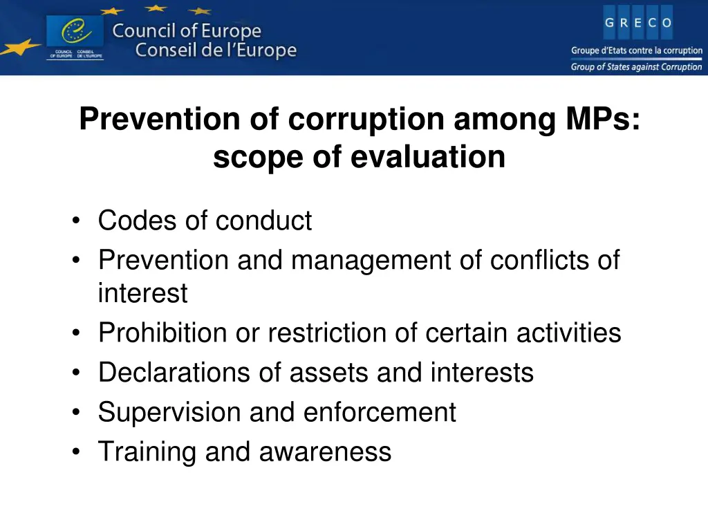 prevention of corruption among mps scope