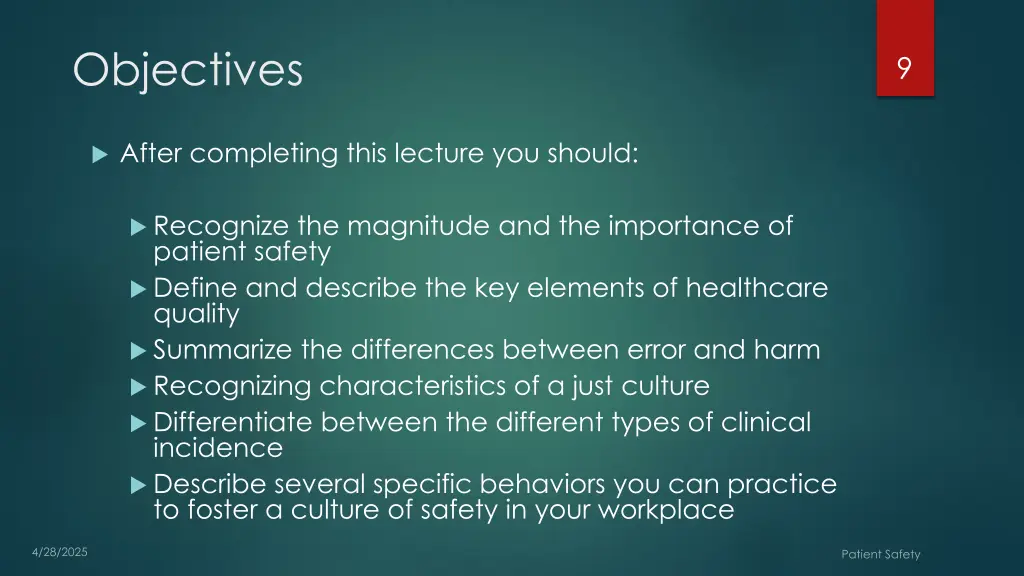 objectives
