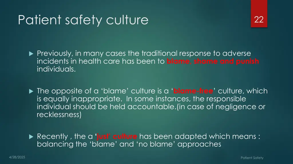 patient safety culture