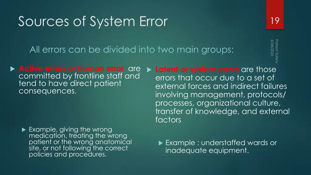 sources of system error