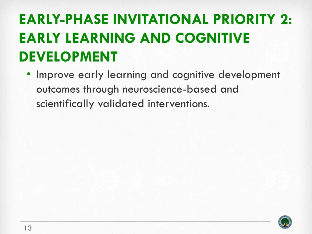 early phase invitational priority 2 early