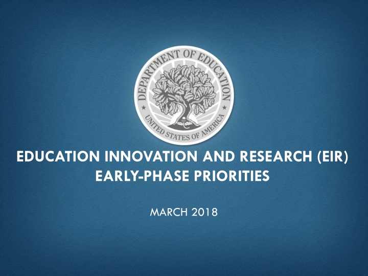 education innovation and research eir early phase