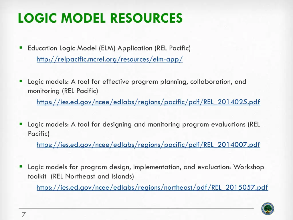 logic model resources