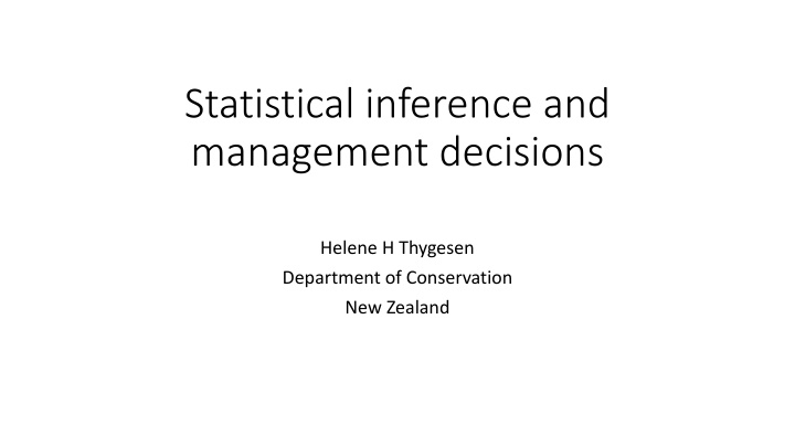 statistical inference and management decisions
