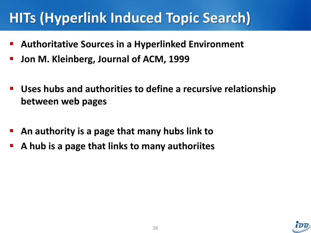 hits hyperlink induced topic search 1