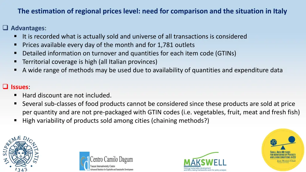 the estimation of regional prices level need 4