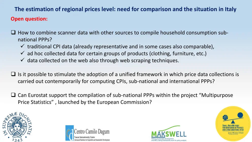 the estimation of regional prices level need 5