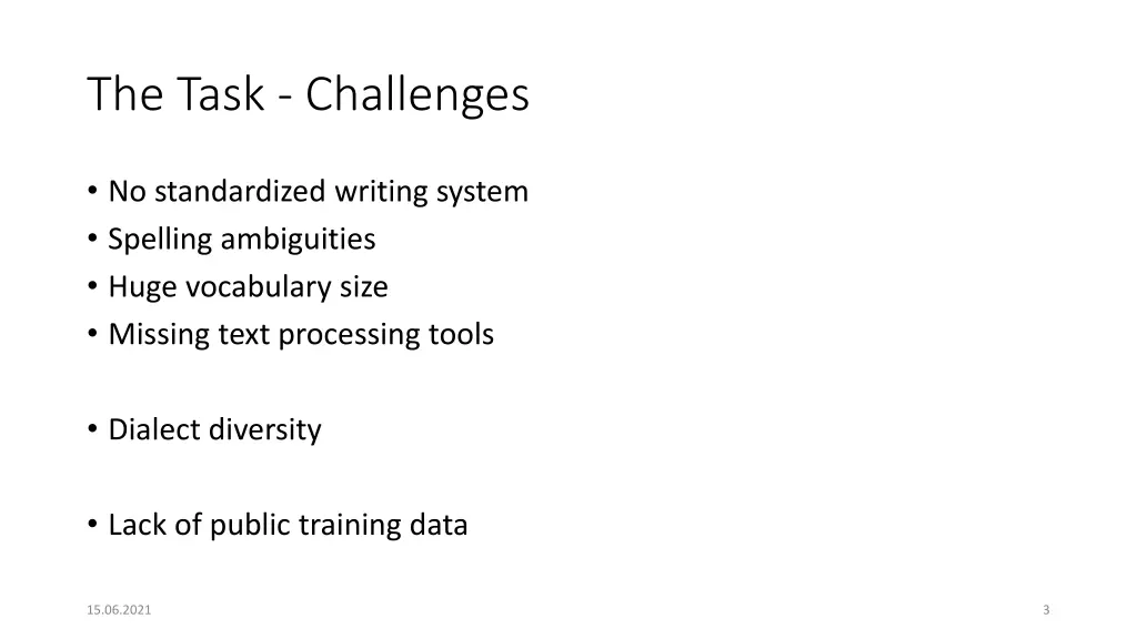 the task challenges
