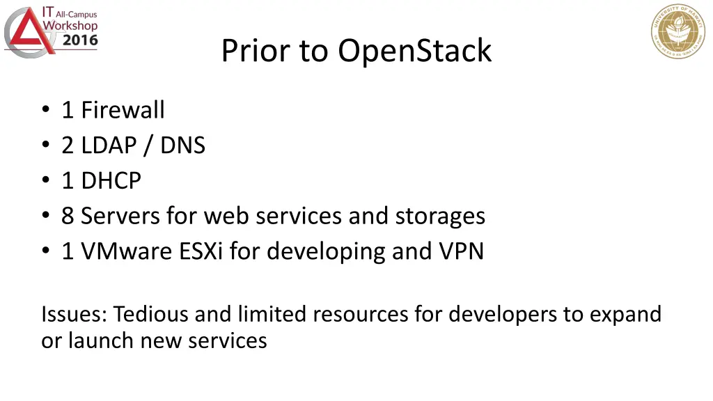 prior to openstack
