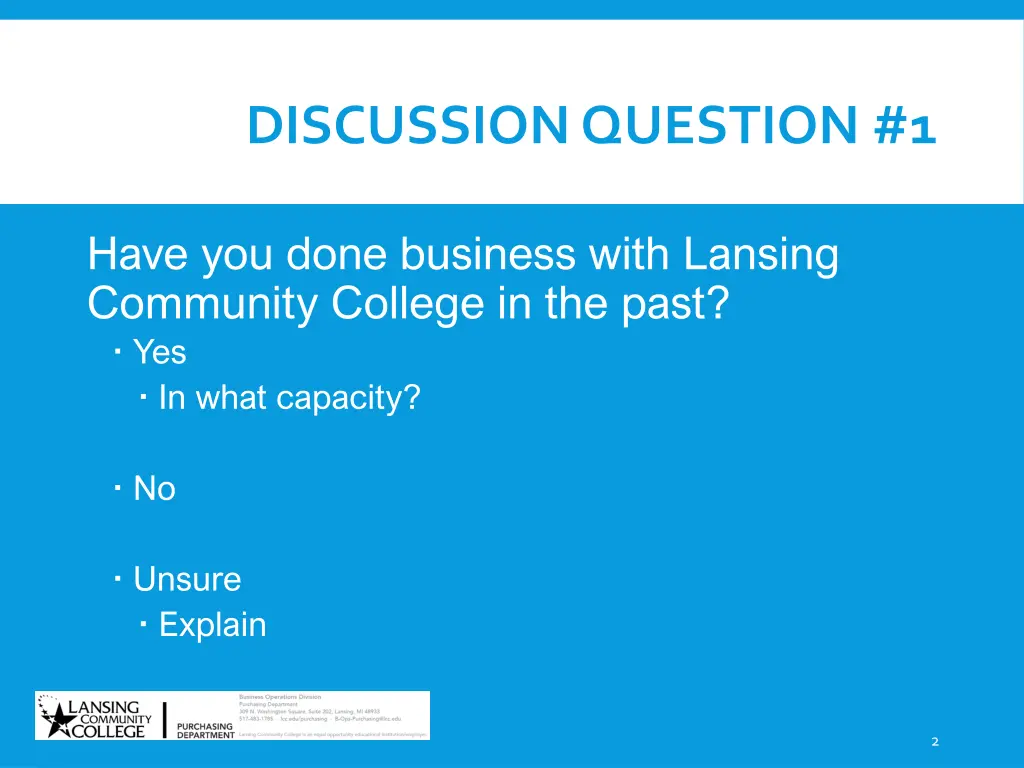 discussion question 1