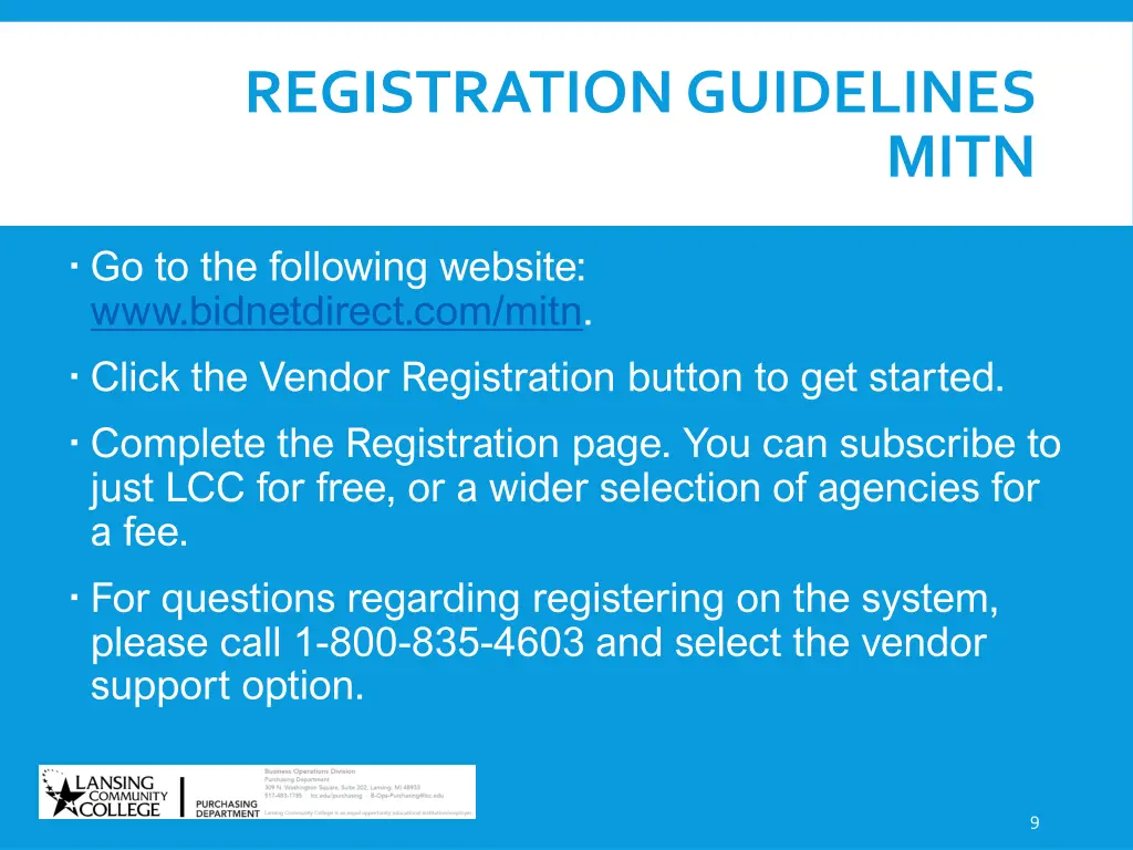 registration guidelines