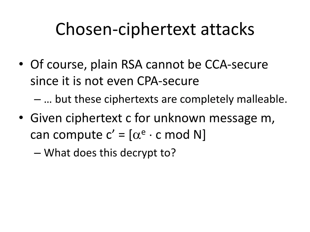 chosen ciphertext attacks
