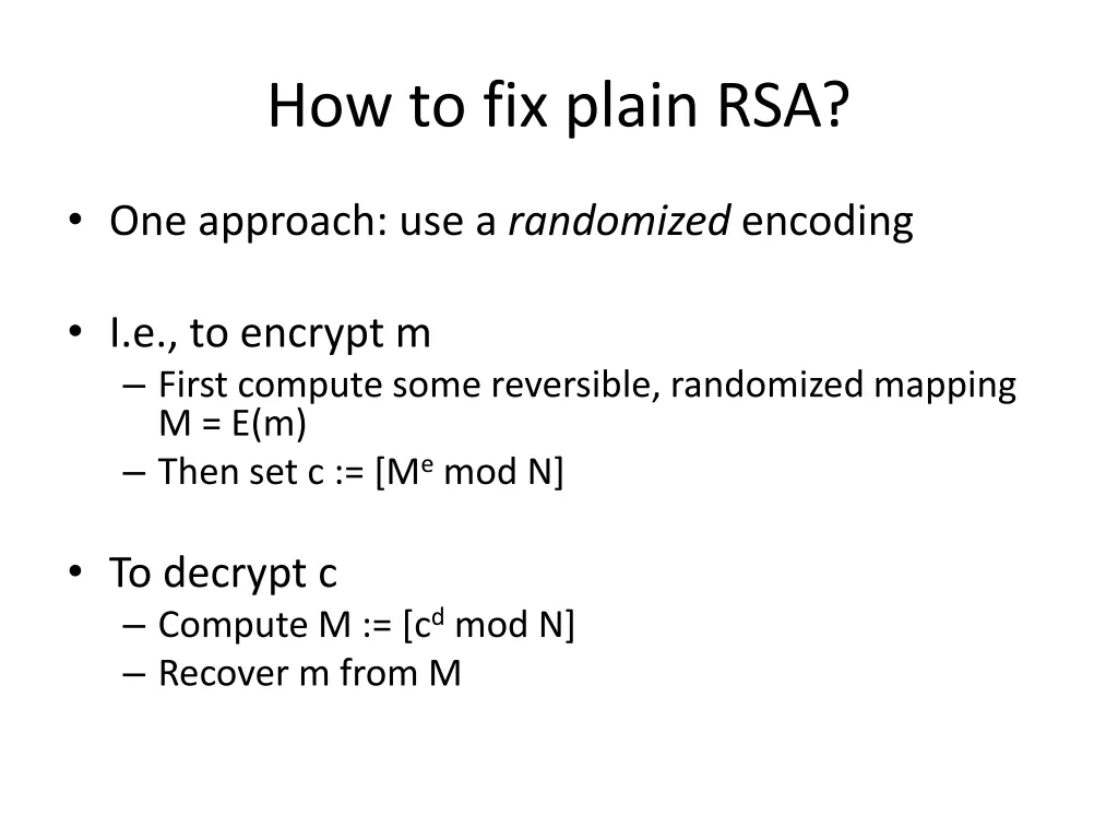 how to fix plain rsa