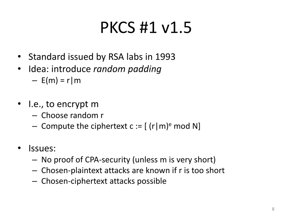 pkcs 1 v1 5