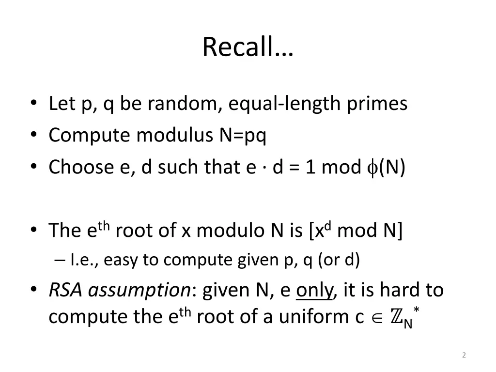 recall