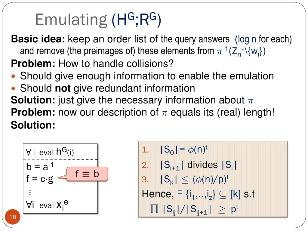 emulating h g r g basic idea keep an order list