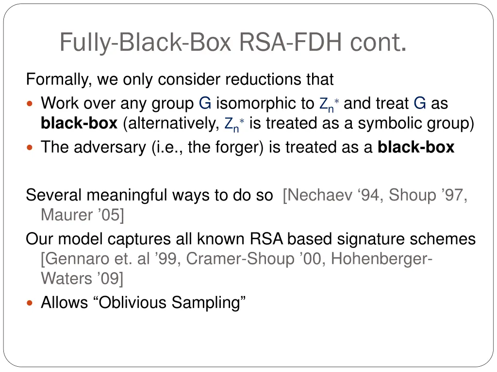fully black box rsa fdh cont