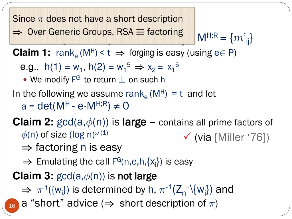 the collision matrix m h recall