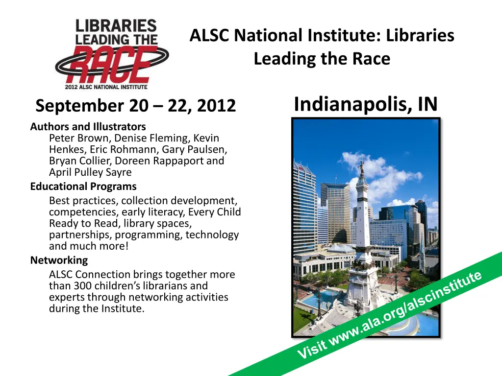 alsc national institute libraries leading the race