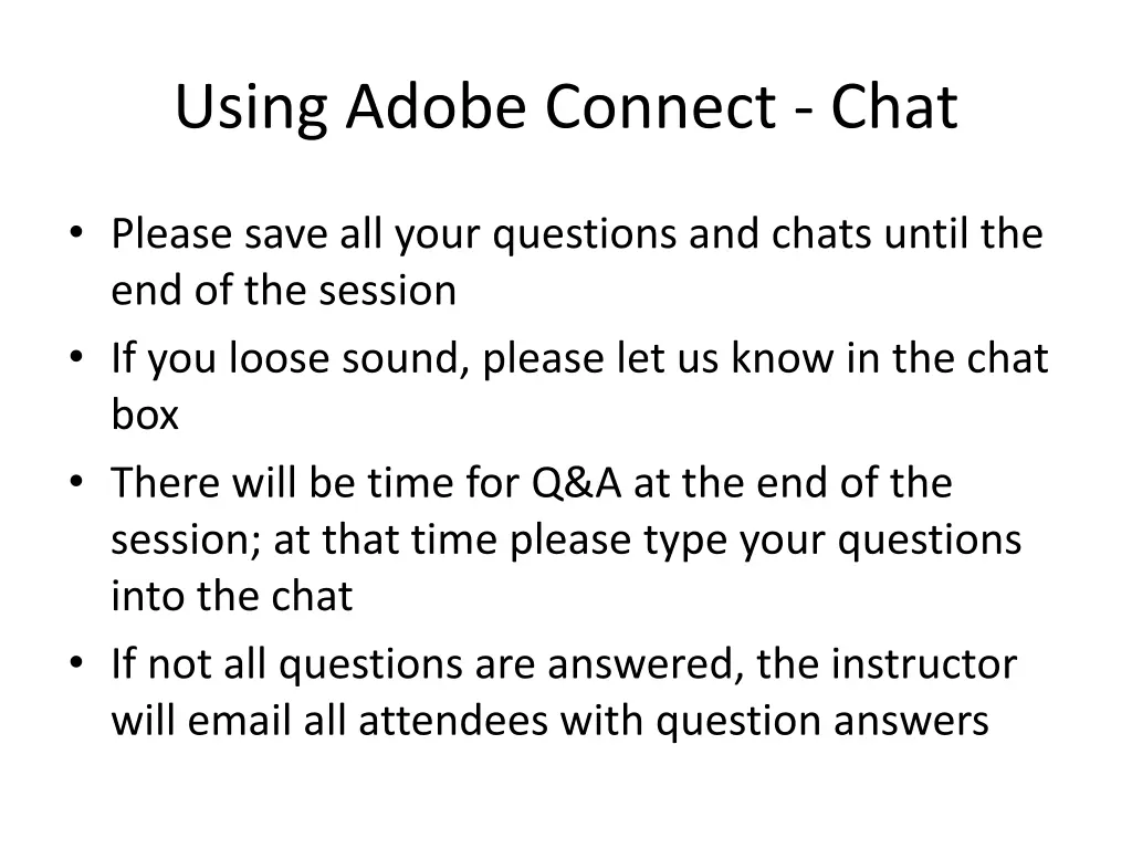 using adobe connect chat