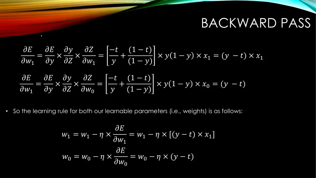 backward pass