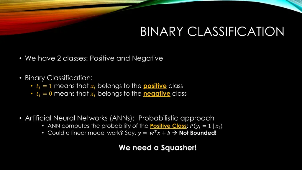 binary classification