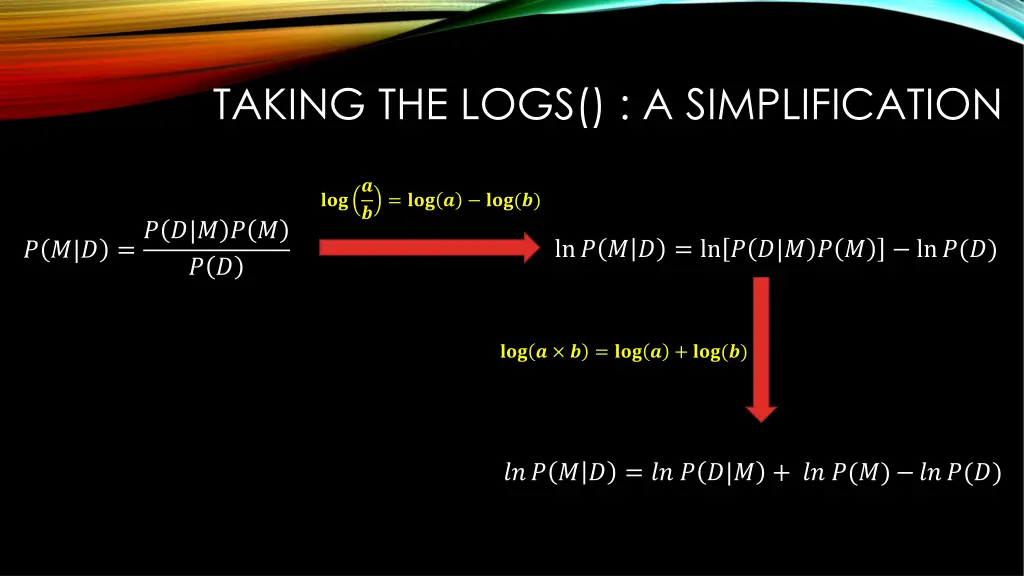 taking the logs a simplification