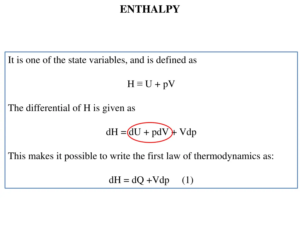 enthalpy