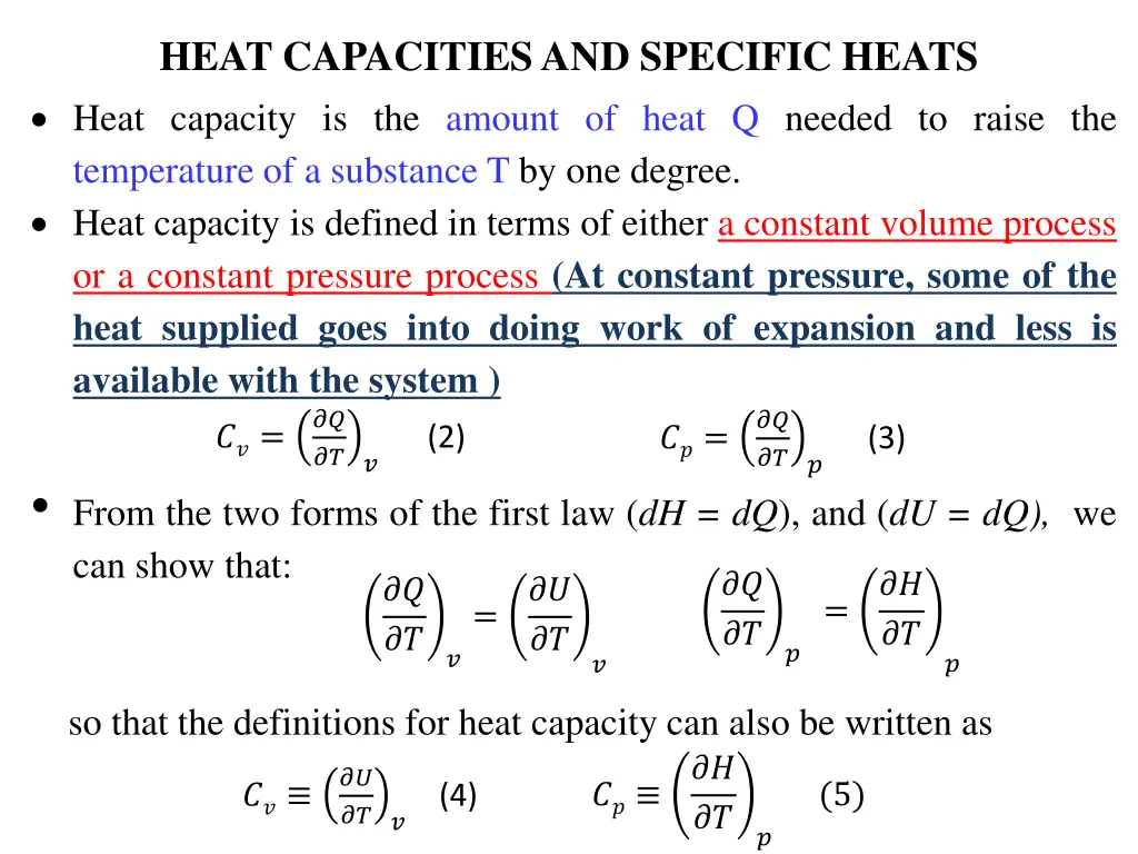 heat capacities and specific heats heat capacity