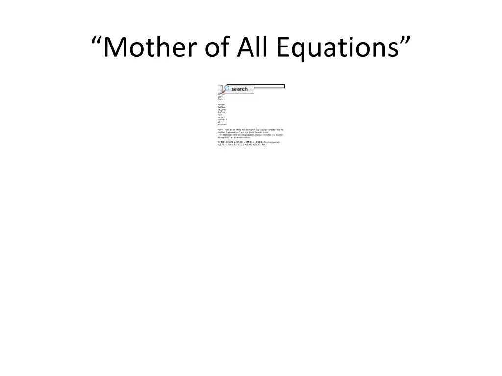 mother of all equations