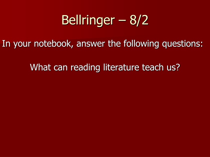 bellringer 8 2