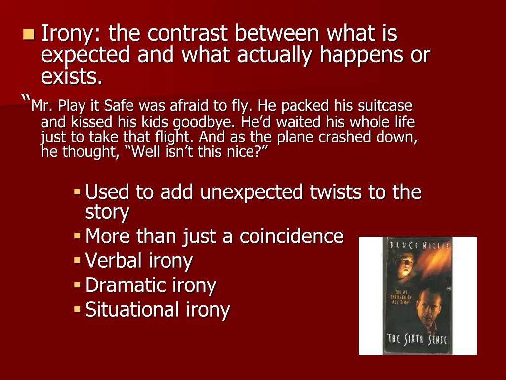 irony the contrast between what is expected
