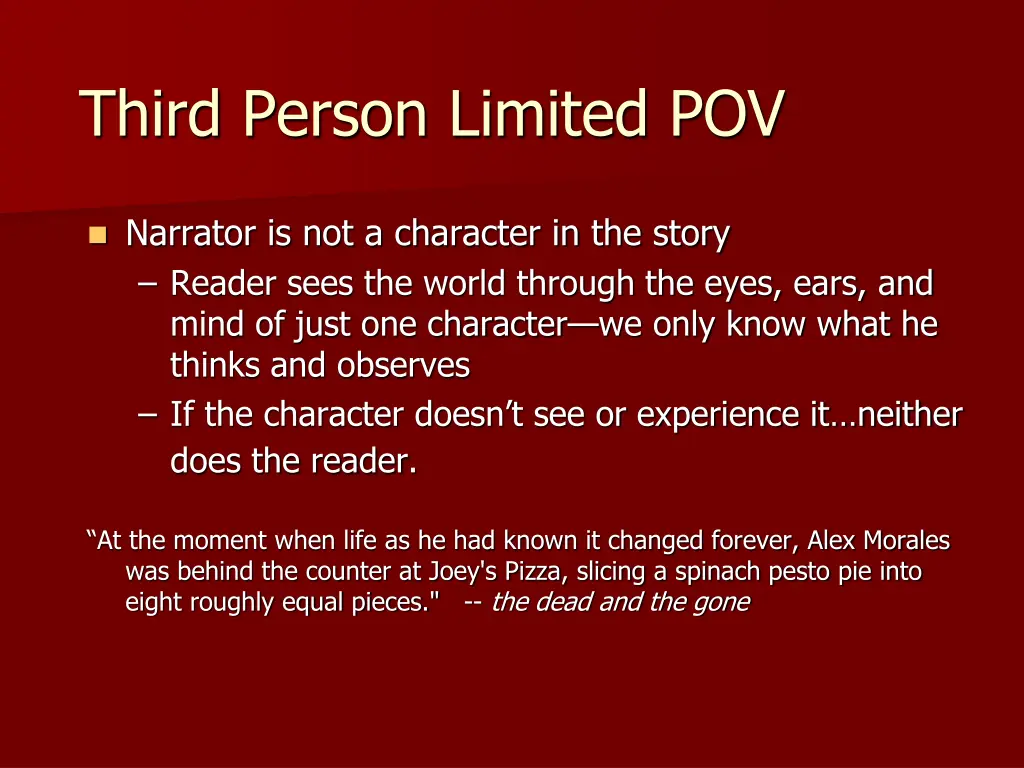 third person limited pov
