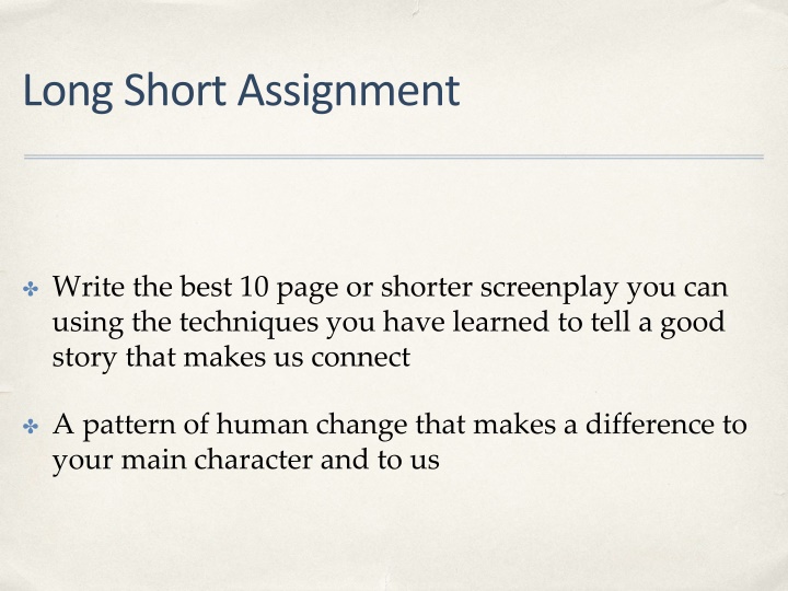 long short assignment