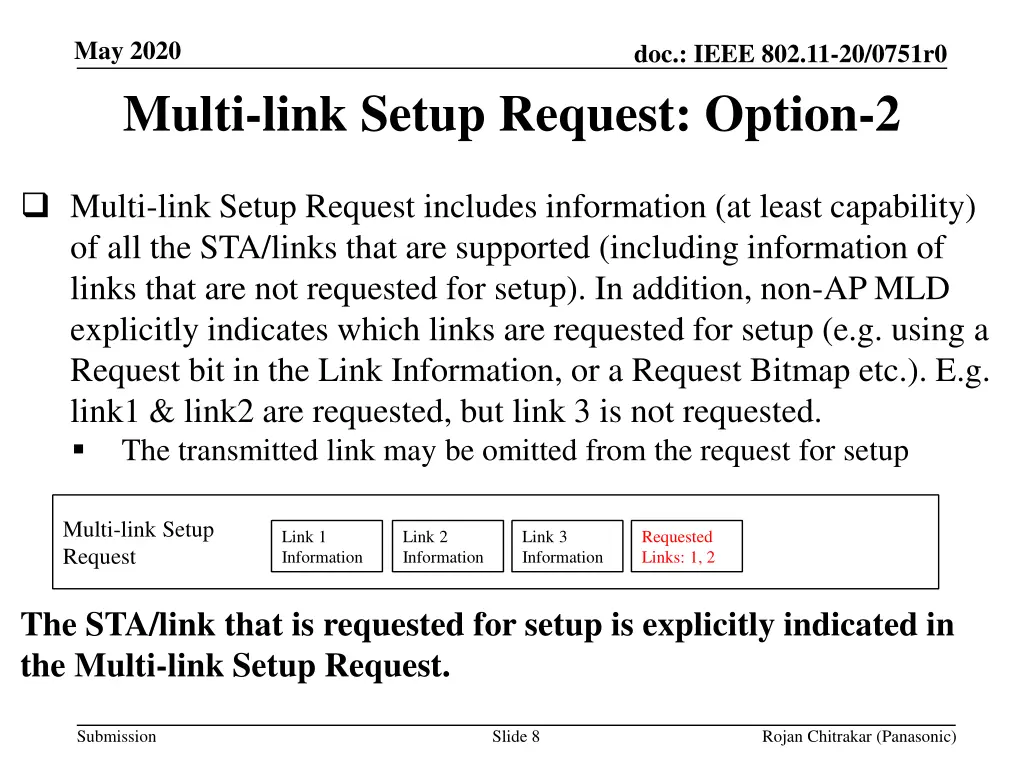 may 2020 multi link setup request option 2