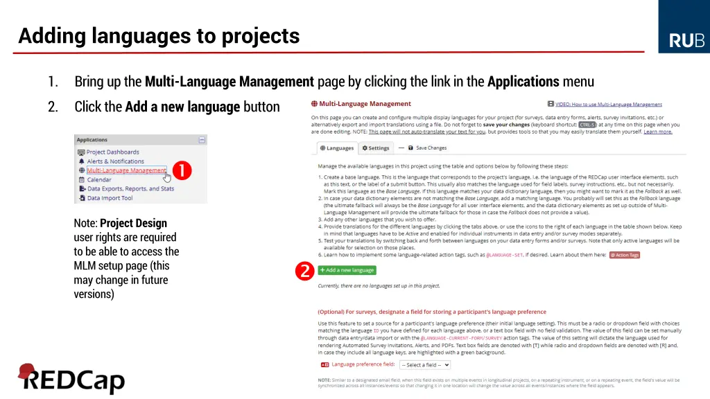 adding languages to projects