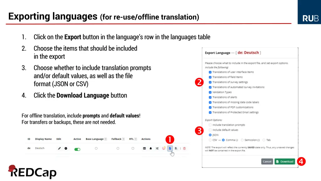 exporting languages for re use offline translation