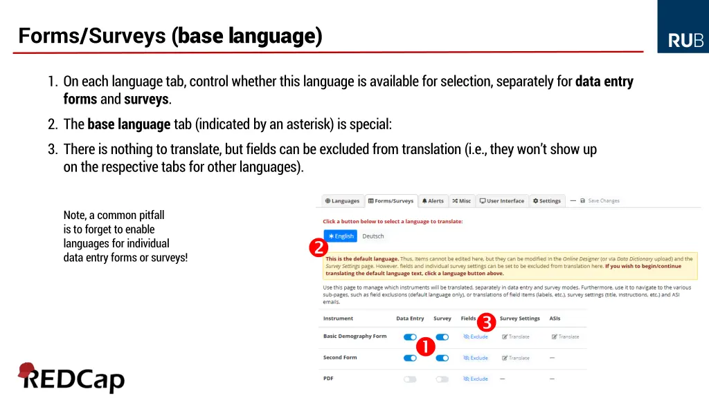 forms surveys base language